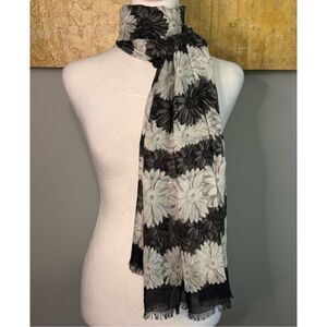 Black/White Floral Scarf/Wrap